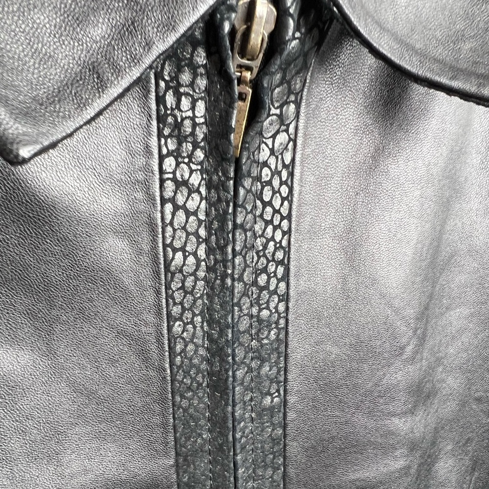 Python-Detailed Leather Jacket - image 3